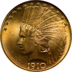 $10 Indian Motto 1910 MS-65 obverse